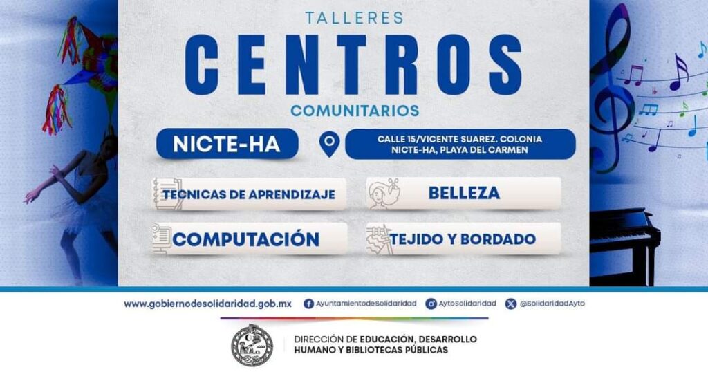 Participa en los talleres de los Centros de Desarrollo Comunitarios