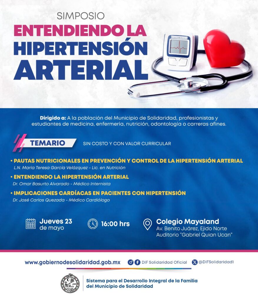 Invitan a prevenir Hipertensión Arterial con simposio