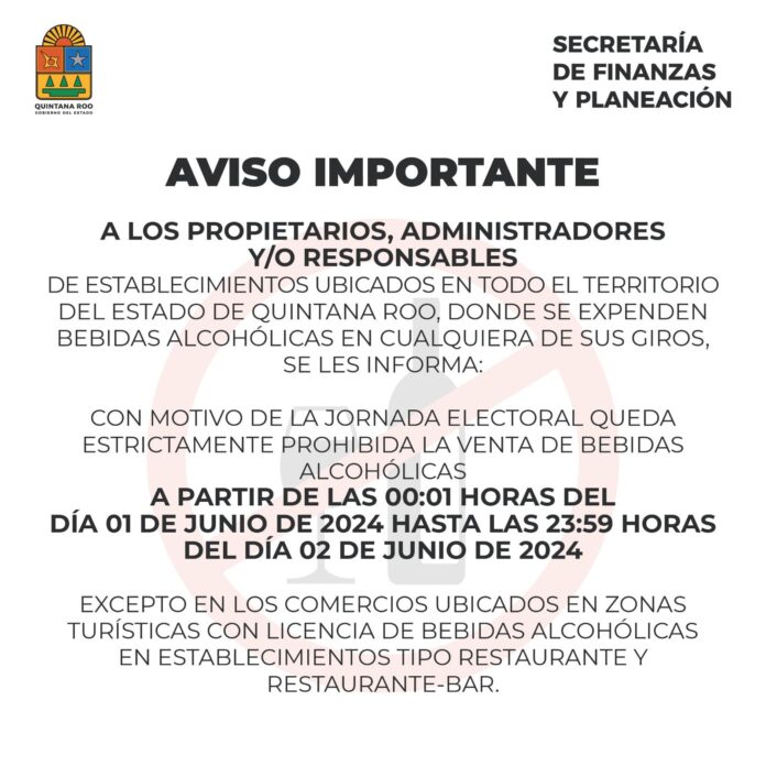 DECRETAN SUSPENSIÓN TEMPORAL PARA VENTA DE BEBIDAS ALCOHÓLICAS DURANTE EL FIN DE SEMANA, POR JORNADA ELECTORAL