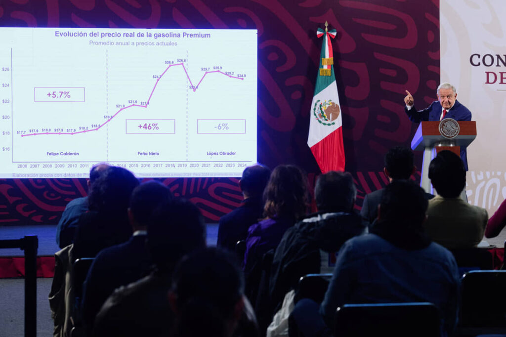 REDUCCIÓN DE PRECIOS DE COMBUSTIBLES, UNO DE LOS BENEFICIOS DEL RESCATE DE PEMEX: AMLO