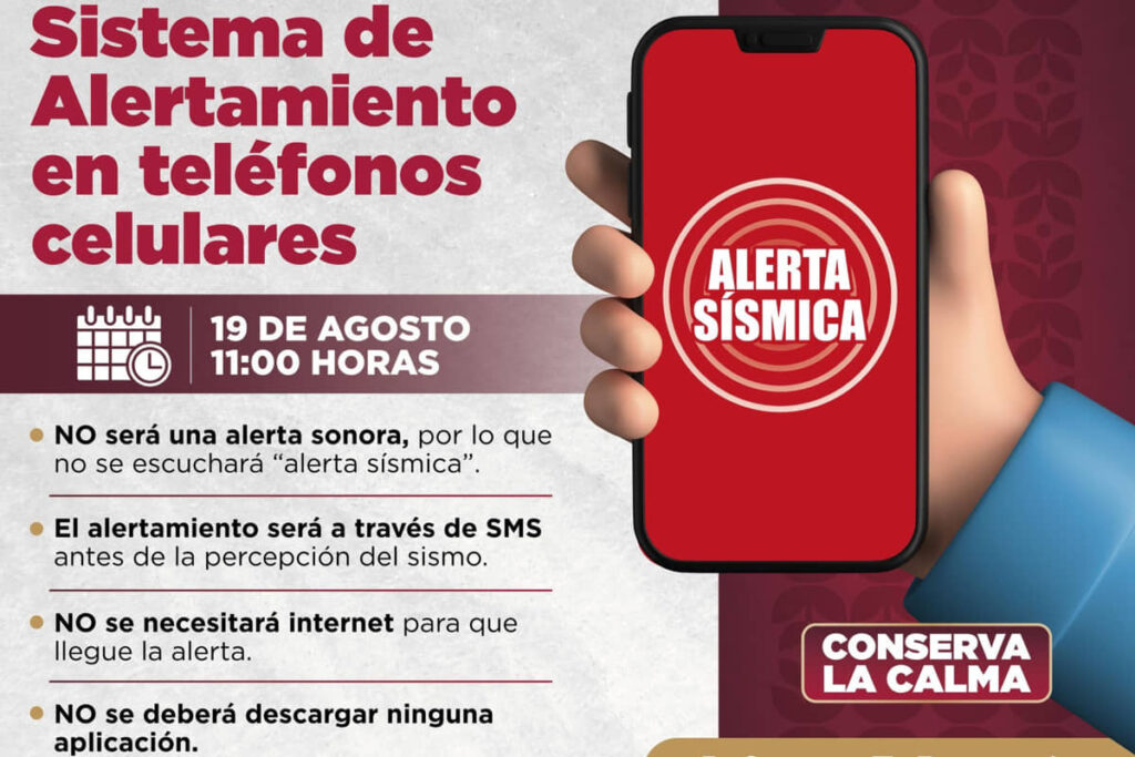 Nuevo ensayo de alerta sísmica en celulares este 19 de agosto en México