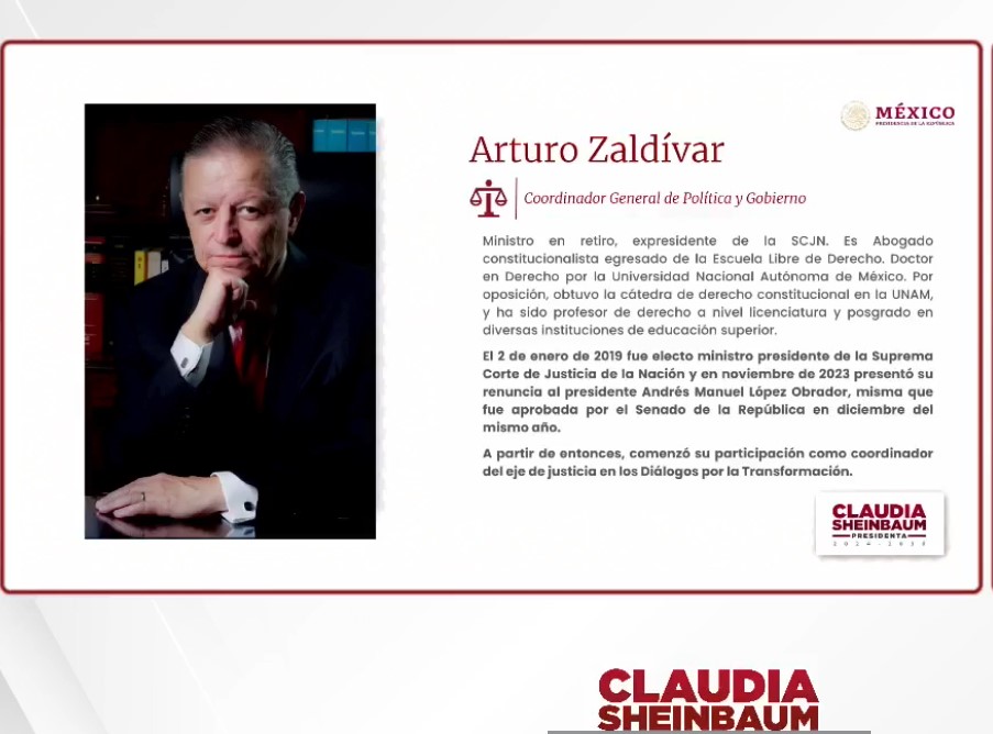 ARTURO ZALDÍVAR SERÁ COORDINADOR DE POLÍTICA Y GOBIERNO