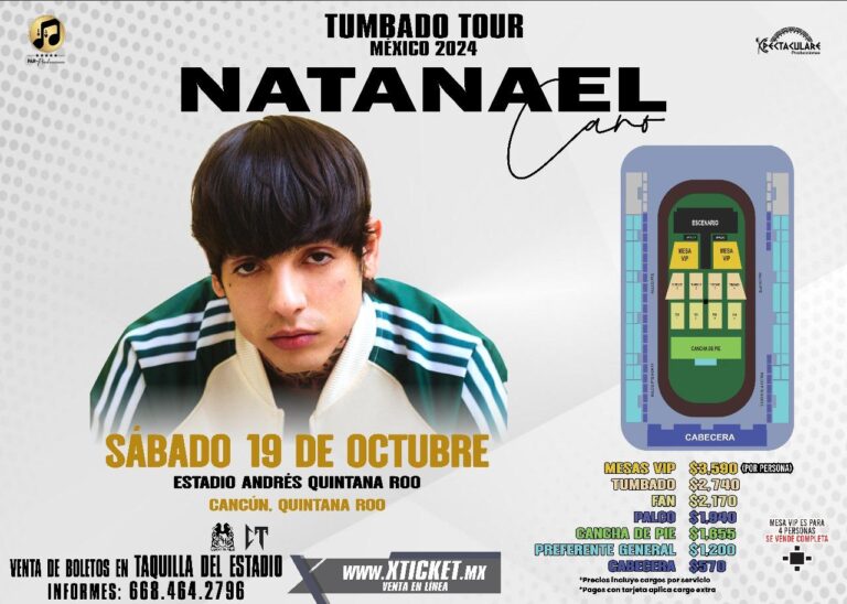 NATANAEL CANO TRAE SU ENERGÍA A CANCÚN CON EL TUMBADO TOUR 2024