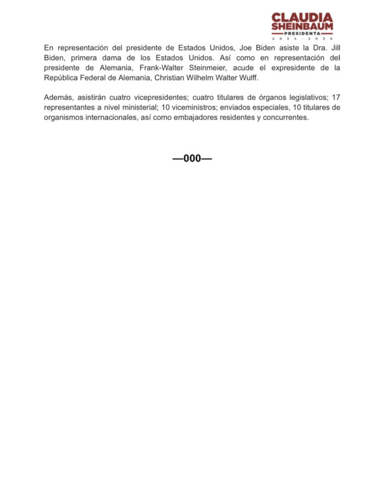 ACUDIRÁN PETRO, DÍAZ-CANEL Y LULA A ASUNCIÓN DE SHEINBAUM