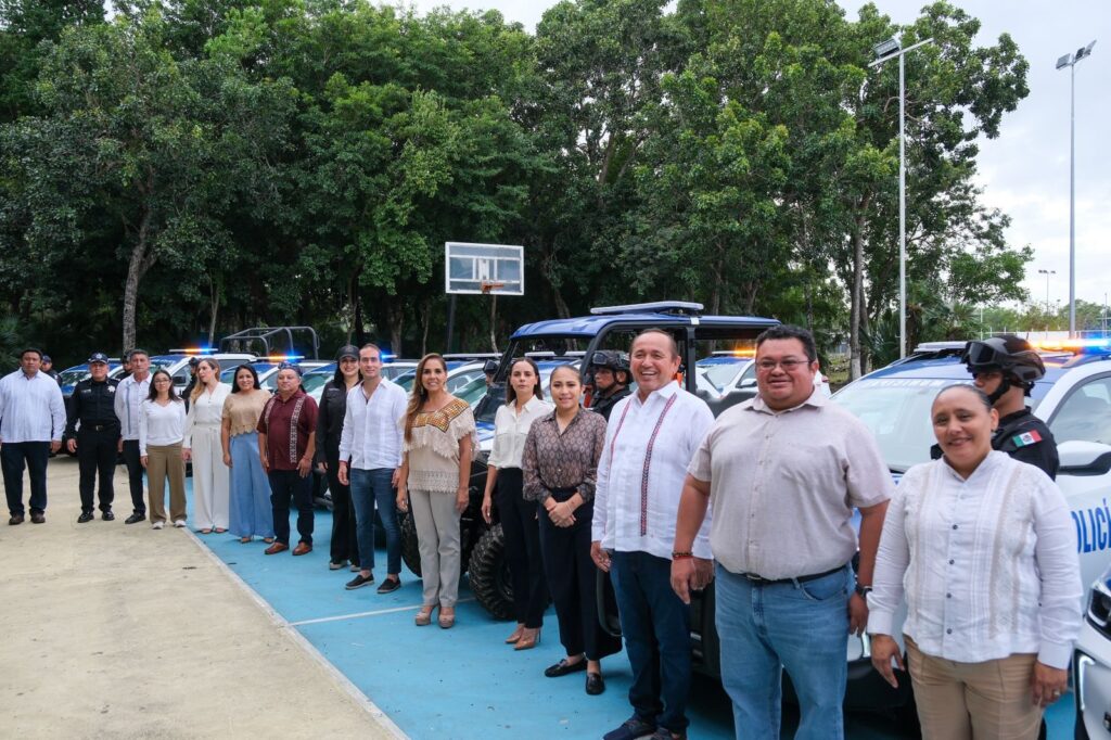 GOBERNADORA DE QUINTANA ROO IMPULSA SEGURIDAD CON EQUIPO RENOVADO PARA POLICÍAS MUNICIPALES