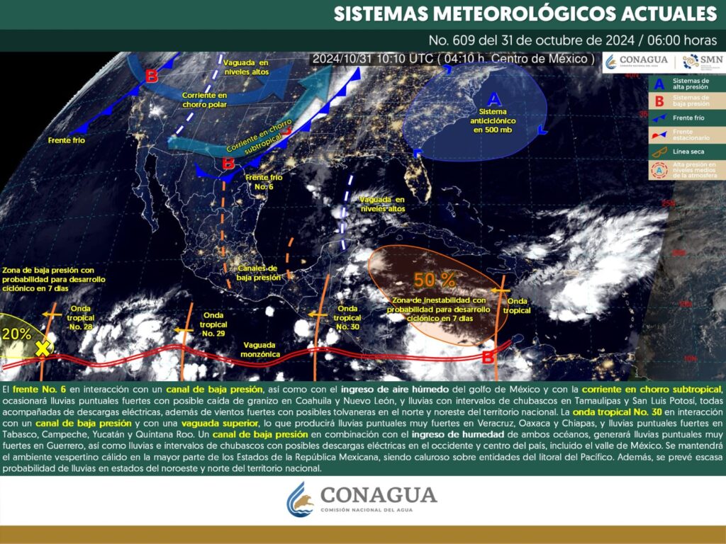 Pronostican ambiente templado caluroso con lluvias moderadas en Caribe Mexicano