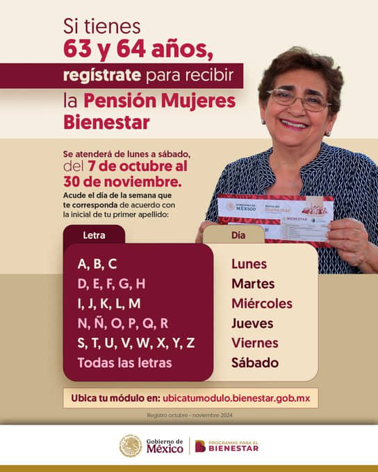 ESTE LUNES INICIA EL REGISTRO PARA LA PENSIÓN MUJERES BIENESTAR