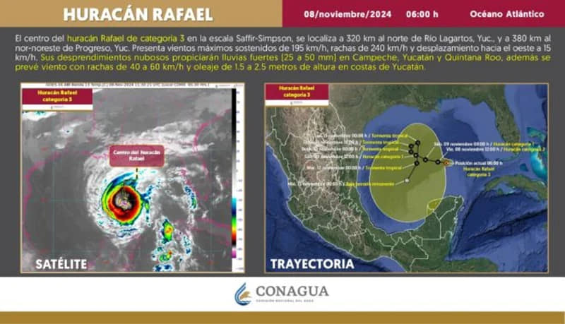 RAFAEL CAMBIARÁ SU RUMBO HACIA EL SUR DE MÉXICO