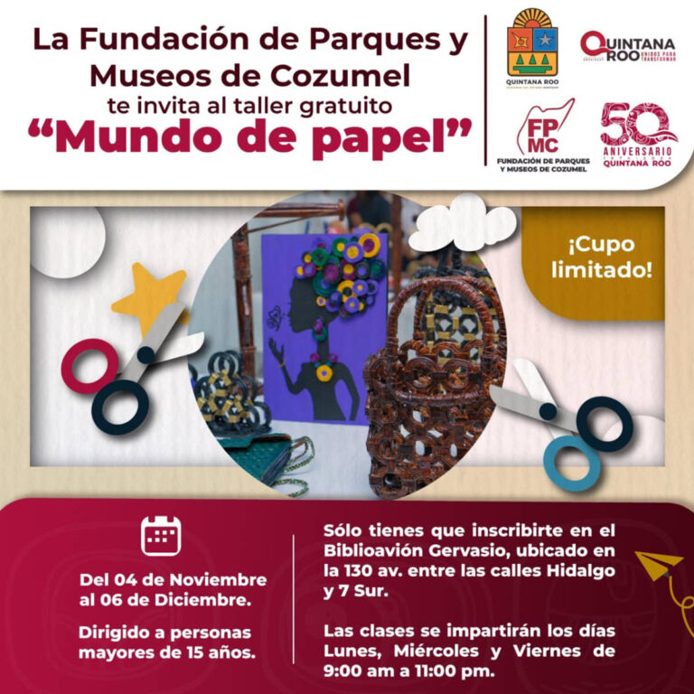 INVITAN AL TALLER GRATUITO “MUNDO DE PAPEL”