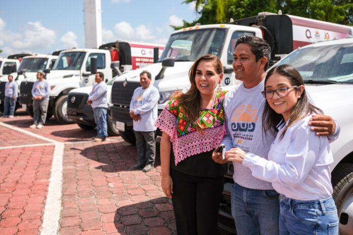 Queremos una capital que brille, limpia, ordenada y sin fauna nociva: Mara Lezama al entregar 20 nuevos camiones recolectores